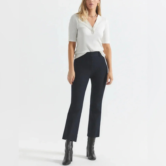 NEW Derek Lam CROSBY CROP FLARE TROUSER in Midnight blue - Picture 3 of 15